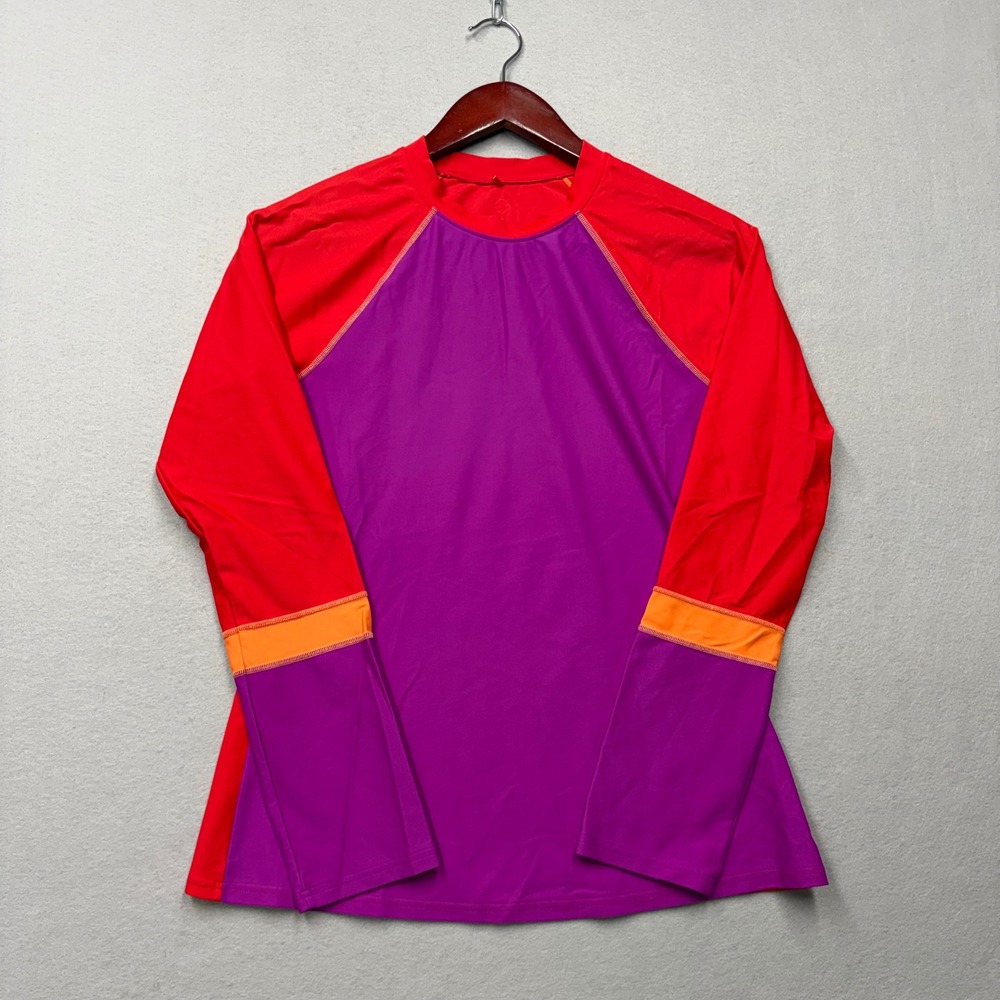 Prana Lorelei Rash Guard Women M Red Purple Sun Top Long Sleeve W2LORE115